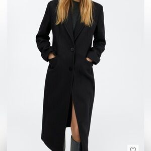 Mango Black Long Coat